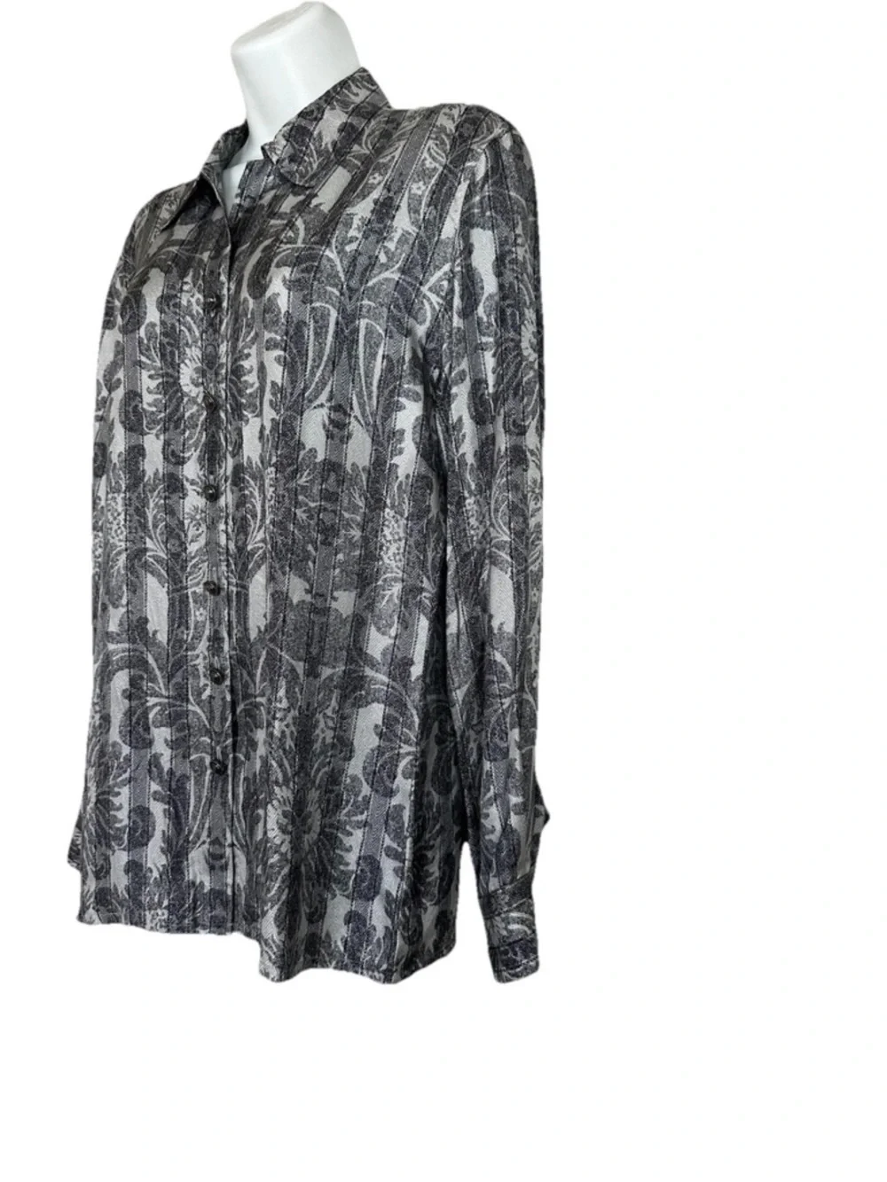 Escada Margaretha Ley Women’s Silk Blouse Paisley Print Button Front Sz 38 US-M - Picture 3 of 9